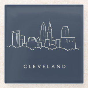 Dessous-de-verre En Verre Horizon de Cleveland Ohio