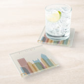 Dessous-de-verre En Verre Horizon de ville de Pittsburgh, Pennsylvanie | (Incliné)