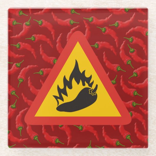 Dessous-de-verre En Verre Hot pepper danger (Devant)