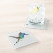 Dessous-de-verre En Verre Hovering Jacobin Hummingbird - transparent. (Incliné)
