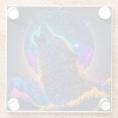Dessous-de-verre En Verre Howling Wolf Surreal Imaginaire (Dos)