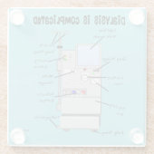 Dessous-de-verre En Verre Humour de la dialyse (Dos)