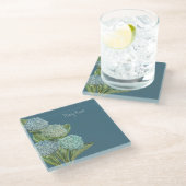 Dessous-de-verre En Verre Hydrangea Bleu (Incliné)