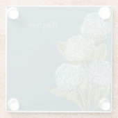 Dessous-de-verre En Verre Hydrangea Bleu (Dos)