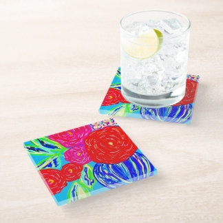 Dessous-de-verre En Verre I Can Paint Myself Flowers, Glass Coaster