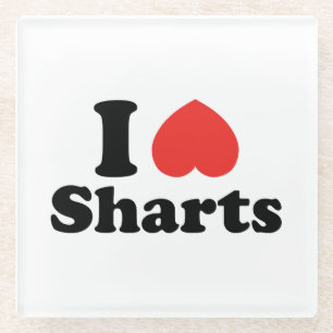 Dessous-de-verre En Verre I Heart Sharts