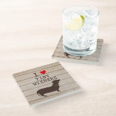Dessous-de-verre En Verre I Love Tiny Wieners Funny Dachshund meme (Incliné)