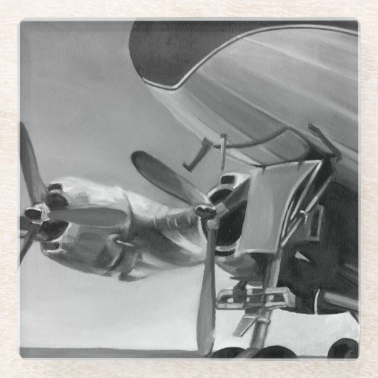 Dessous-de-verre En Verre Icône Aviation (Devant)