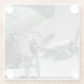 Dessous-de-verre En Verre Icône Aviation (Dos)