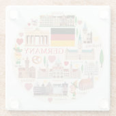 Dessous-de-verre En Verre Icônes de voyage Allemagne (Dos)