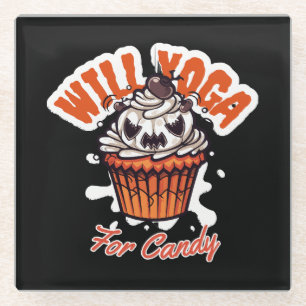 Dessous-de-verre En Verre Idée de Cupcake Halloween pour le Yoga des Mamans