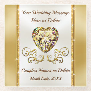 Dessous-de-verre En Verre Idées Cadeaux Mariages, Magnifiques, Personnalisée