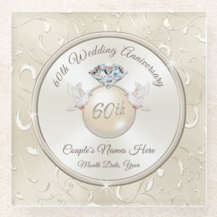 Dessous-de-verre En Verre Idées de cadeaux pour les 60 ans de mariage des pa