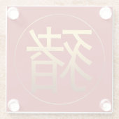 Dessous-de-verre En Verre Idéogramme d'or Cochon chinois Année Zodiaque Anni (Dos)