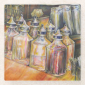 Dessous-de-verre En Verre Idéographie de la lumière dorée (Devant)