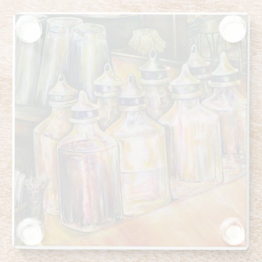 Dessous-de-verre En Verre Idéographie de la lumière dorée (Dos)