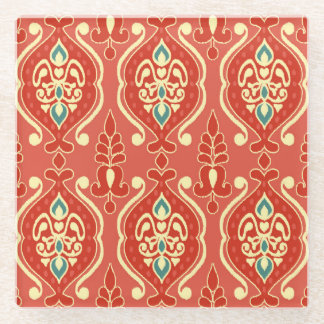 Dessous-de-verre En Verre Ikat artisanal : Tissu Boho Ethnique