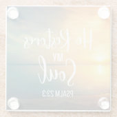 Dessous-de-verre En Verre Il rétablit mon âme (Dos)