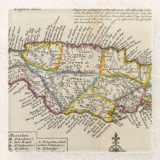 Dessous-de-verre En Verre Île de la Jamaïque (Devant)