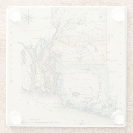 Dessous-de-verre En Verre Île de Rhode (Dos)