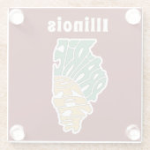 Dessous-de-verre En Verre Illinois Pseudo Word Art (Dos)