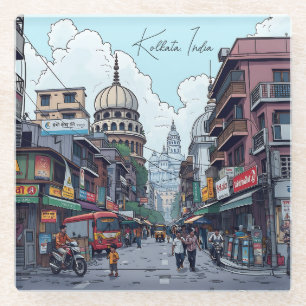 Dessous-de-verre En Verre Illustration Ai de Calcutta, Inde