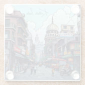 Dessous-de-verre En Verre Illustration Ai de Calcutta, Inde (Dos)