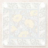 Dessous-de-verre En Verre illustration d'art pavot fleur jaune (Dos)