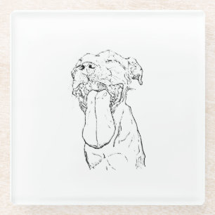 Dessous-de-verre En Verre Illustration de l'Américain Staffordshire Terrier