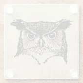 Dessous-de-verre En Verre Illustration de l'art de la Chouette (Dos)