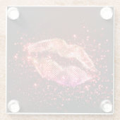 Dessous-de-verre En Verre Illustration de lèvres modifiable : Conception gra (Dos)