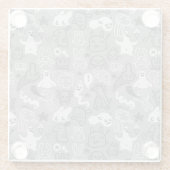 Dessous-de-verre En Verre illustration de motif de griffonnages (Dos)