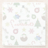 Dessous-de-verre En Verre Illustration de Noël Mix Lg Motif (Dos)