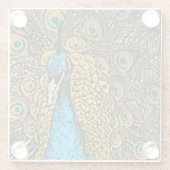 Dessous-de-verre En Verre Illustration de splendeur de paon (Dos)