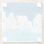 Dessous-de-verre En Verre Illustration des ours polaires (Dos)