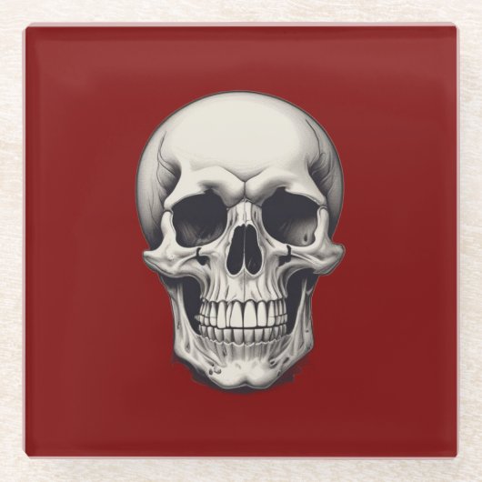 Dessous-de-verre En Verre Illustration du crâne (Devant)