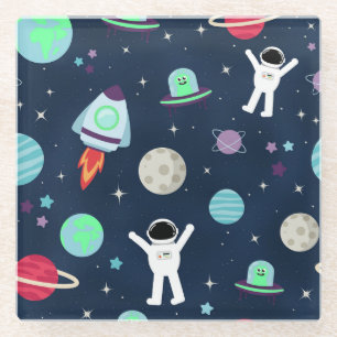 Dessous-de-verre En Verre Illustration du Motif spatial