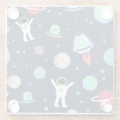 Dessous-de-verre En Verre Illustration du Motif spatial (Dos)