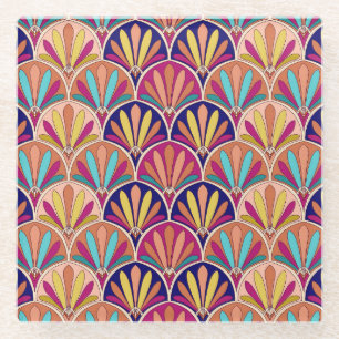 Dessous-de-verre En Verre Illustration du textile traditionnel indien