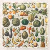 Dessous-de-verre En Verre Illustration scientifique végétale des fruits (Devant)