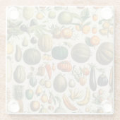 Dessous-de-verre En Verre Illustration scientifique végétale des fruits (Dos)