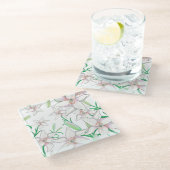 Dessous-de-verre En Verre Illustration White Lilies (Incliné)