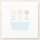 Dessous-de-verre En Verre Illustrations de fleurs dans une zone de fenêtre b (Dos)