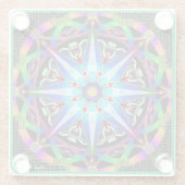 Dessous-de-verre En Verre Image kaléidoscopique colorée (Dos)