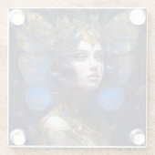 Dessous-de-verre En Verre Imaginaire Blue Gold Fairy (Dos)