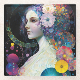 Dessous-de-verre En Verre Imaginaire Surreal Cosmic femme déesse