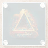 Dessous-de-verre En Verre Imaginaires Abstraits Monde d'objets impossible (Dos)