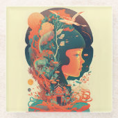 Dessous-de-verre En Verre Imaginaires Abstraits Monde d'objets impossible (Devant)