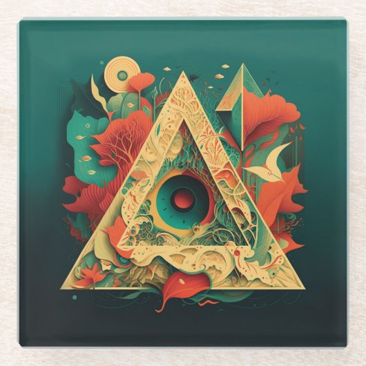 Dessous-de-verre En Verre Imaginaires Abstraits Monde d'objets impossible (Devant)