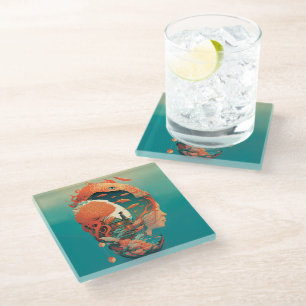 Dessous-de-verre En Verre Imaginaires Abstraits Monde d'objets impossible